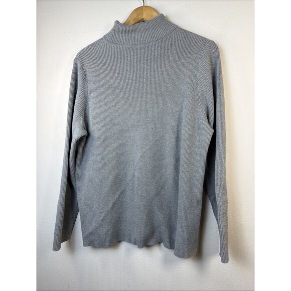 Lane Bryant 22 24 Sweater Gray Pullover Turtleneck 2x classic plus ribbed light - Picture 7 of 10